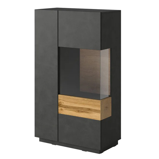 Silvis Wooden Display Cabinet Right Hand In Matera Oak And LED