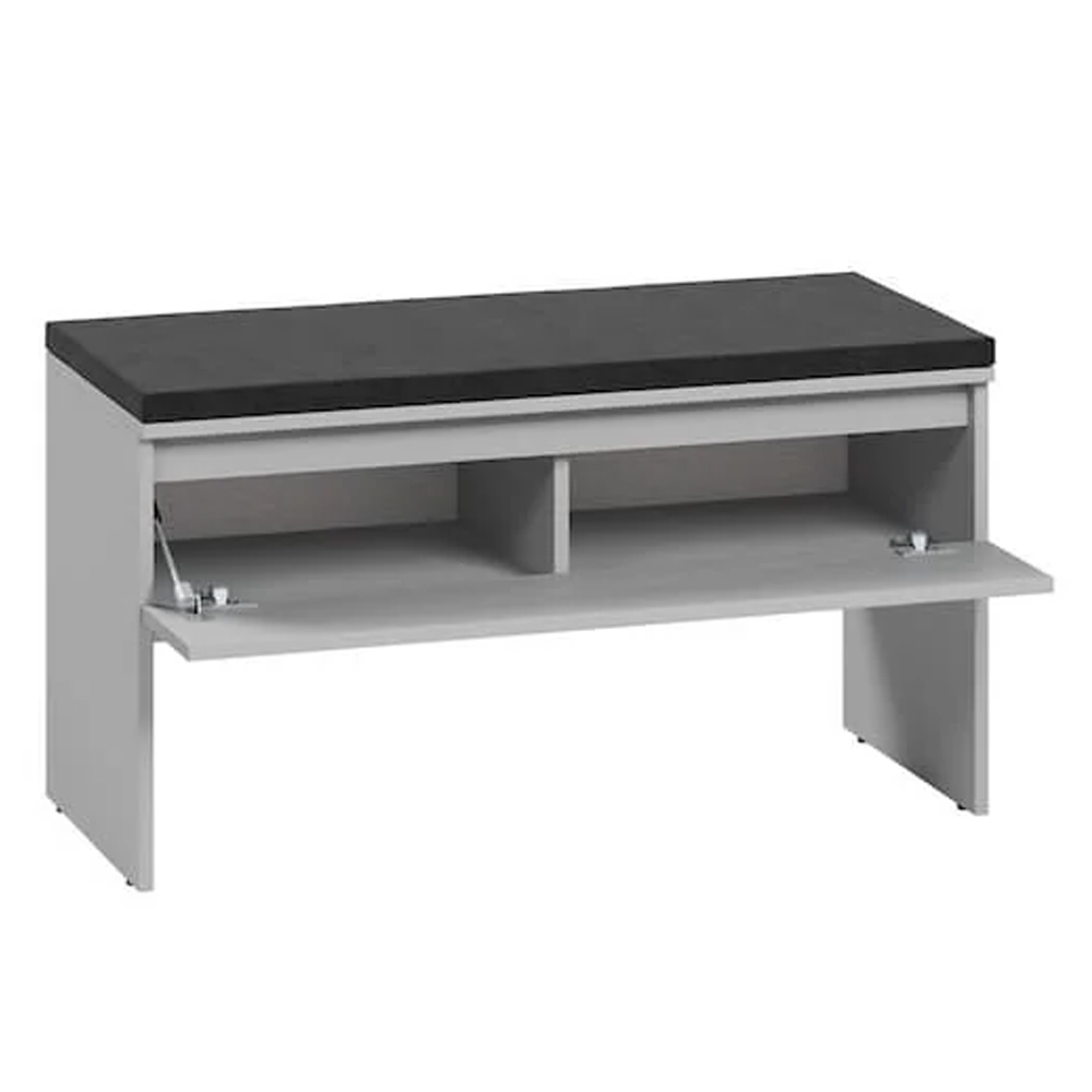 Silvis Wooden Hallway Seating Bench In Grey