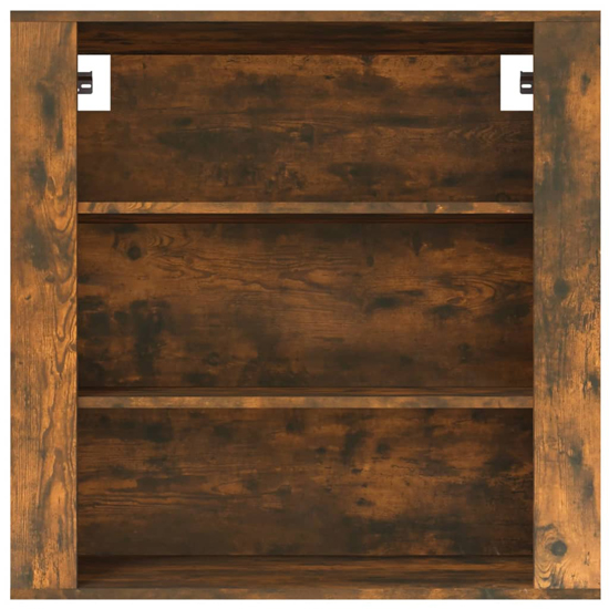 Silvis Wooden Wall Shelving Unit In Smoked Oak