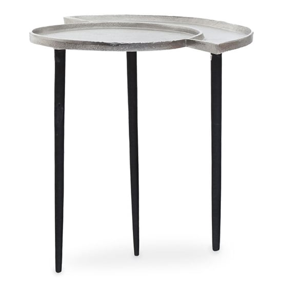 Product photograph of Simbala Metal Side Table In Silver And Black from Furniture in Fashion