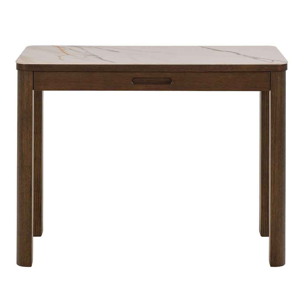 Simcoe Ceramic Top Console Table With 1 Drawer In Smoked Oak