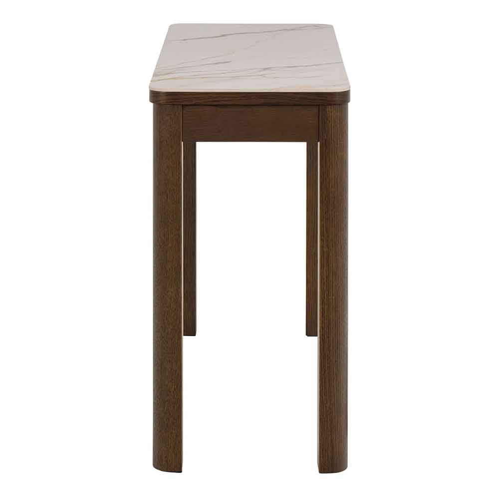 Simcoe Ceramic Top Console Table With 1 Drawer In Smoked Oak