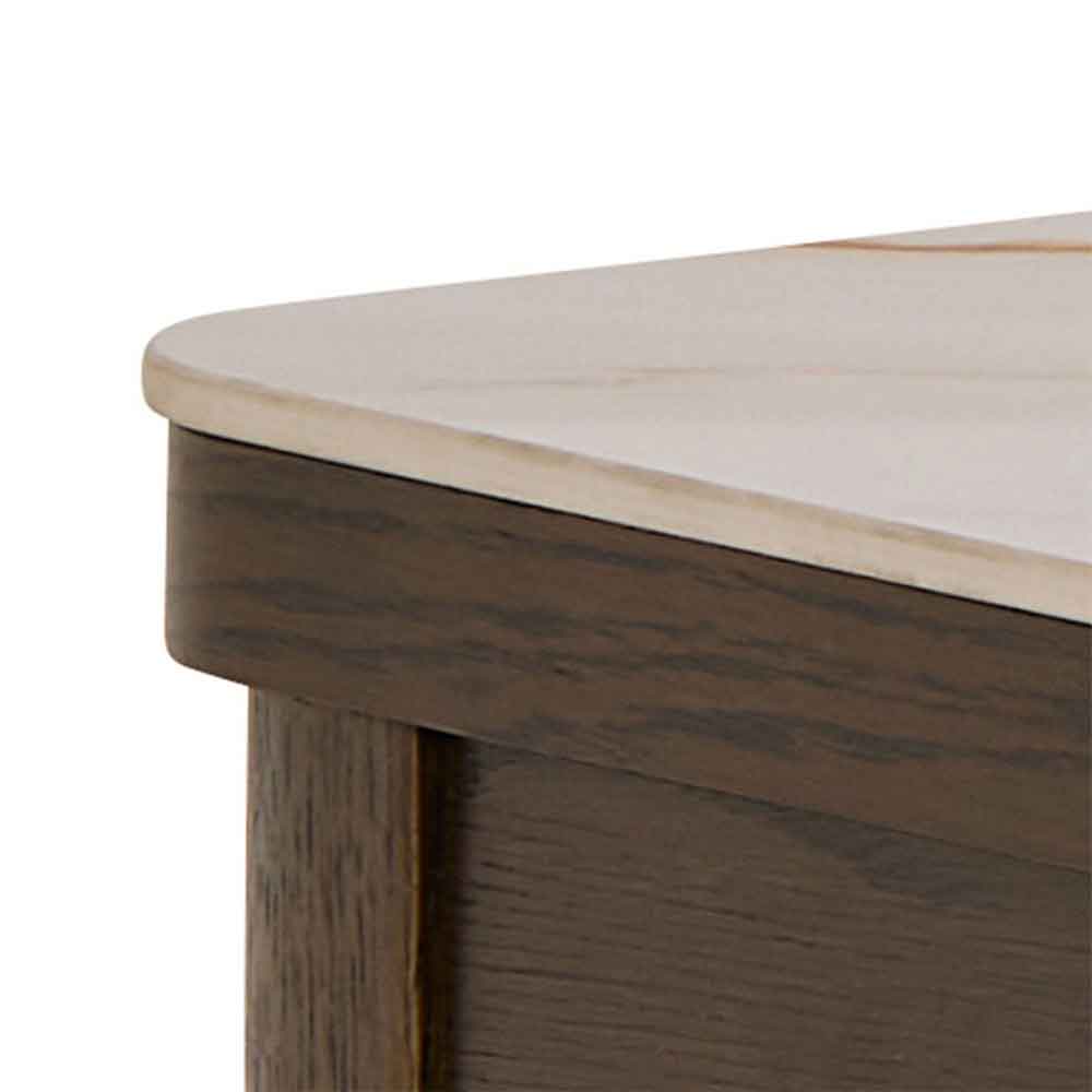 Simcoe Ceramic Top Console Table With 1 Drawer In Smoked Oak