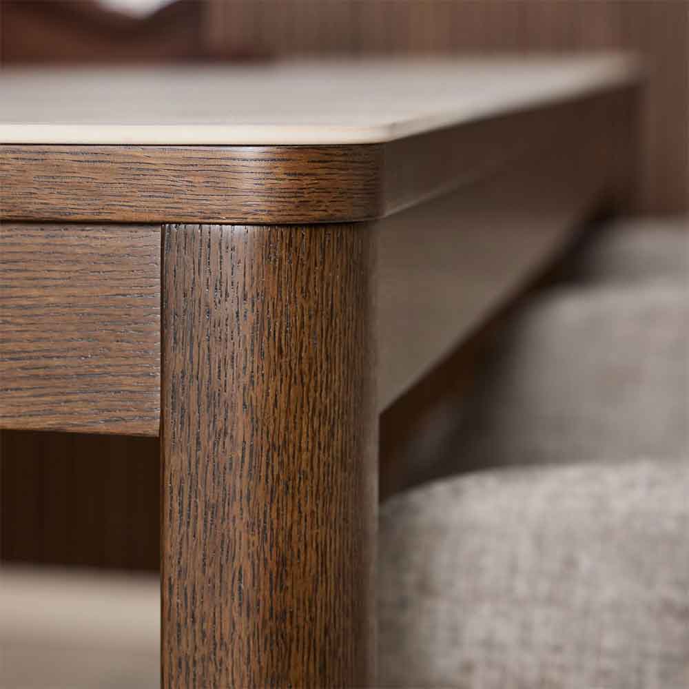 Simcoe Ceramic Top Rectangular Dining Table In Smoked Oak