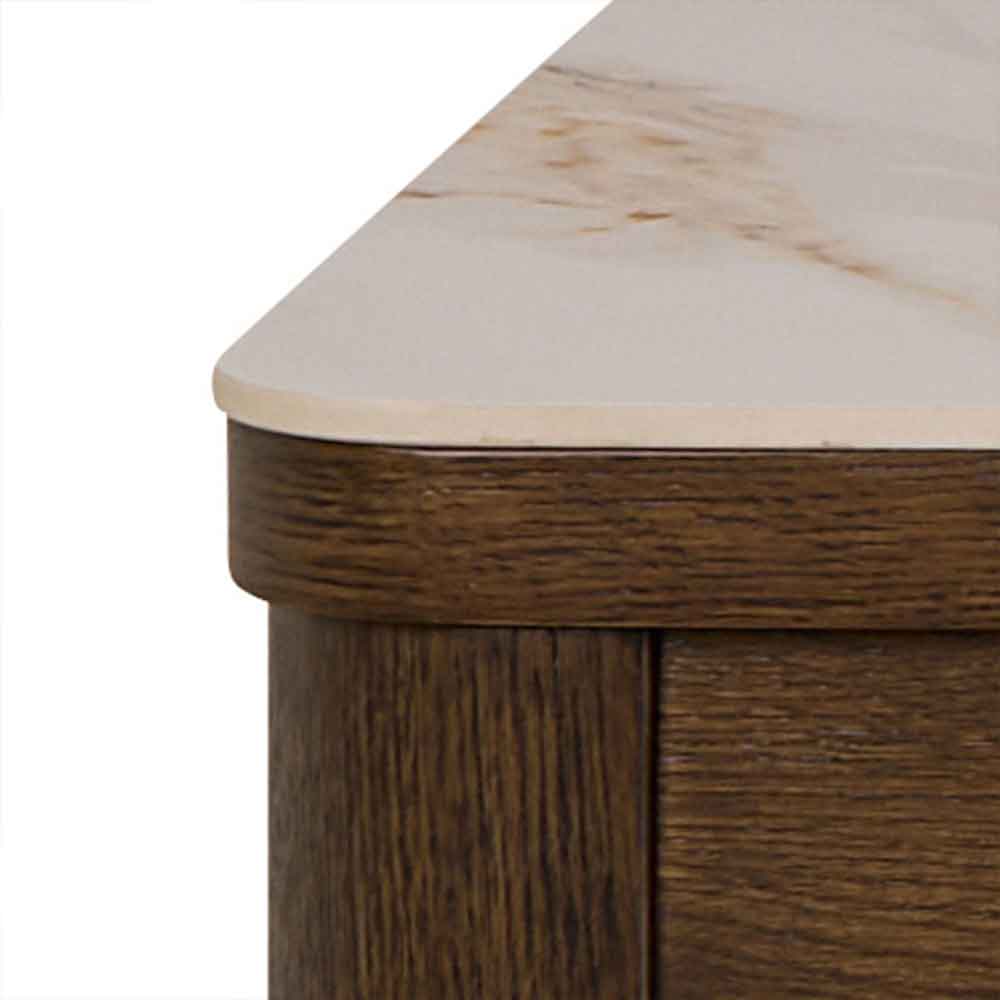 Simcoe Ceramic Top Rectangular Dining Table In Smoked Oak