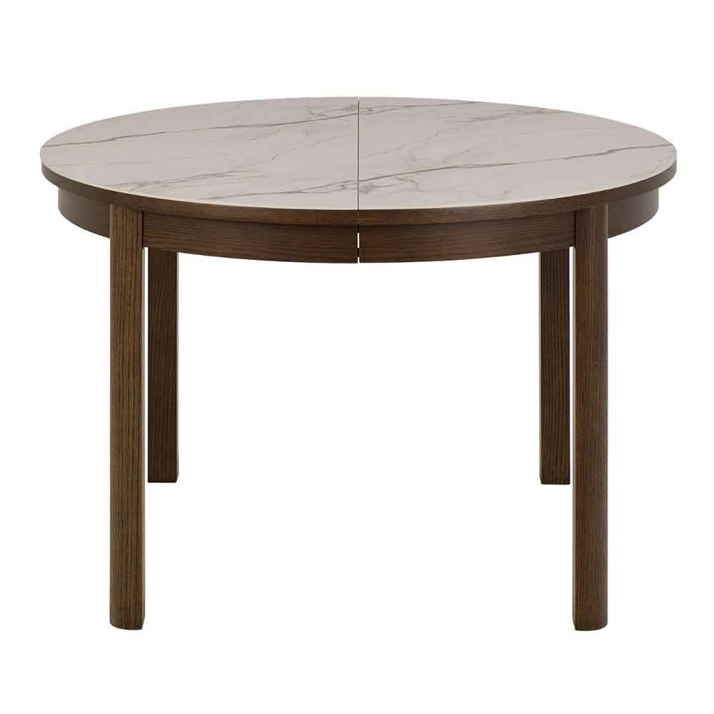 Simcoe Ceramic Top Round Dining Table In Smoked Oak