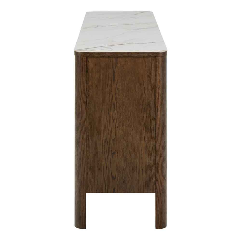 Simcoe Ceramic Top Sideboard With 2 Doors 2 Drawers In Smoked Oak