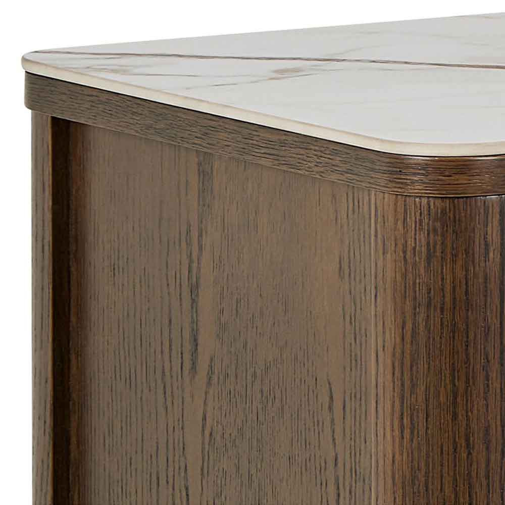 Simcoe Ceramic Top Sideboard With 2 Doors 2 Drawers In Smoked Oak