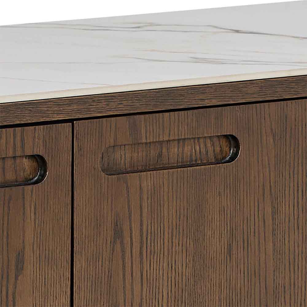 Simcoe Ceramic Top Sideboard With 2 Doors 2 Drawers In Smoked Oak