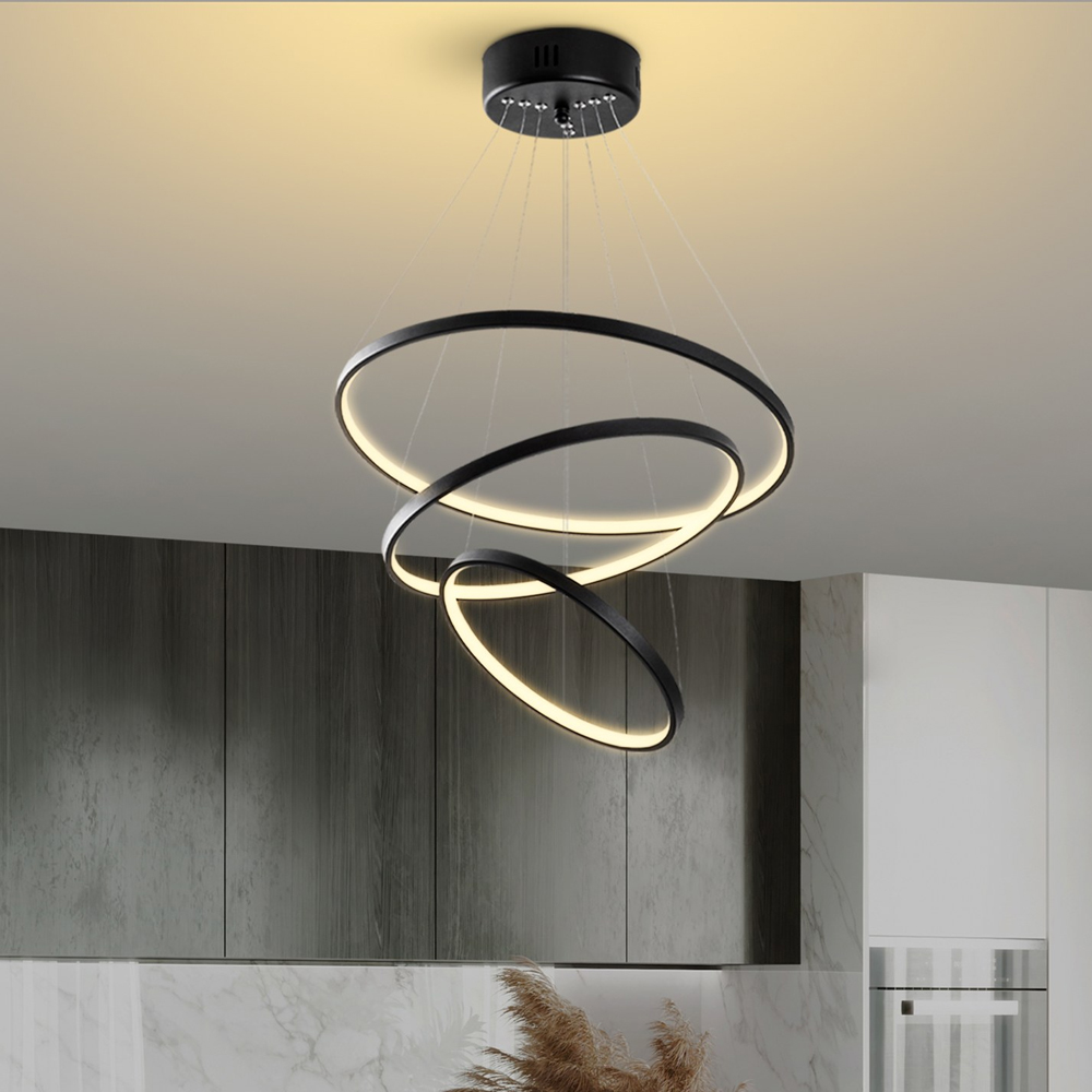 Simit Metal Chandelier Light in Black