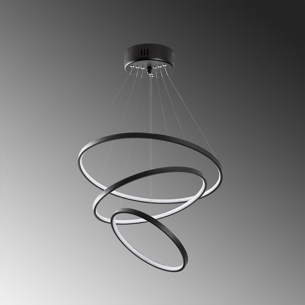 Simit Metal Chandelier Light in Black