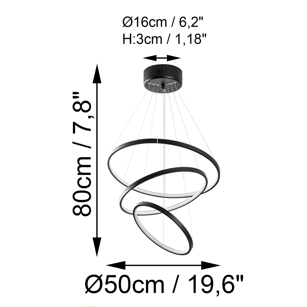 Simit Metal Chandelier Light in Black