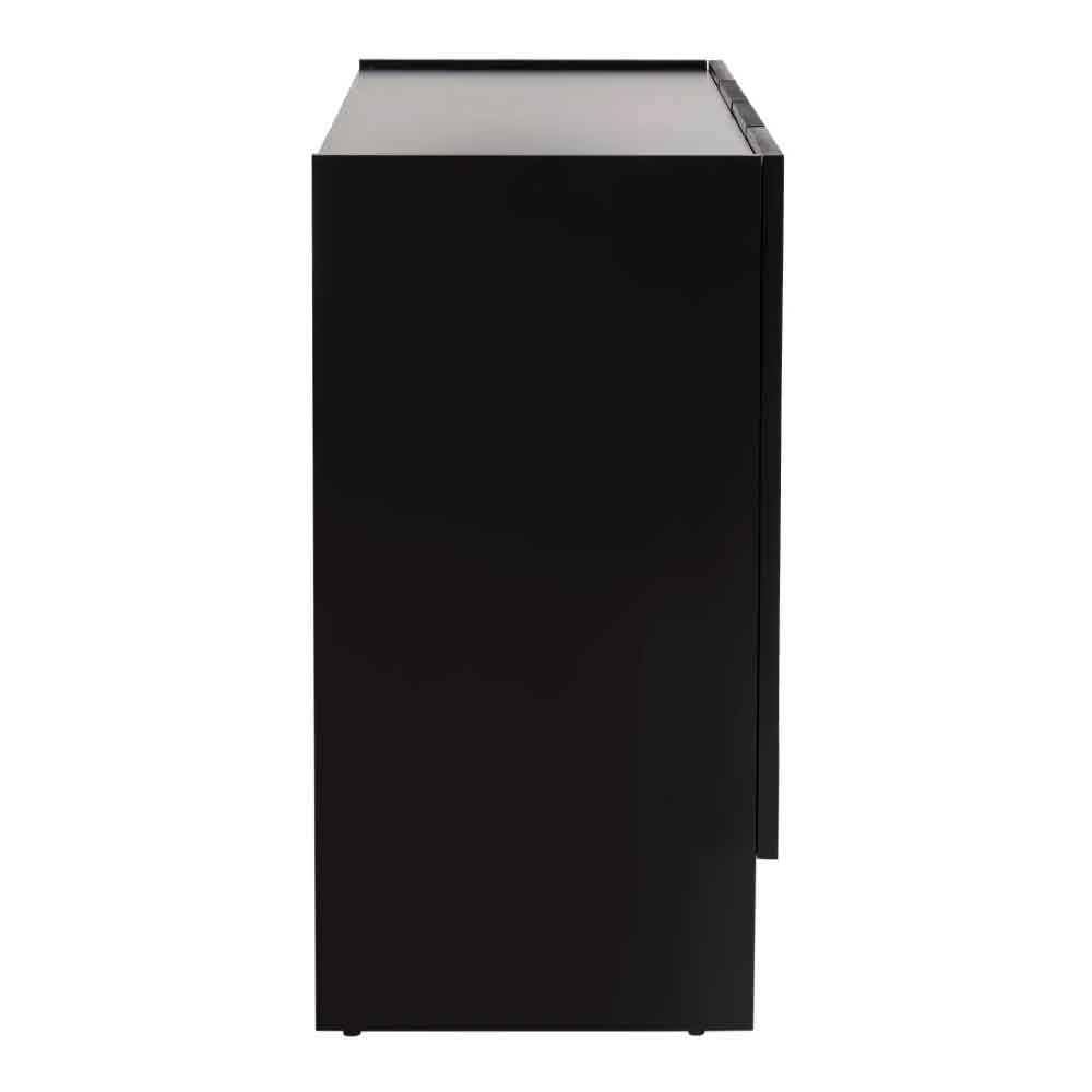 Simona Wooden Storage Cabinet with 4 Doors in Black