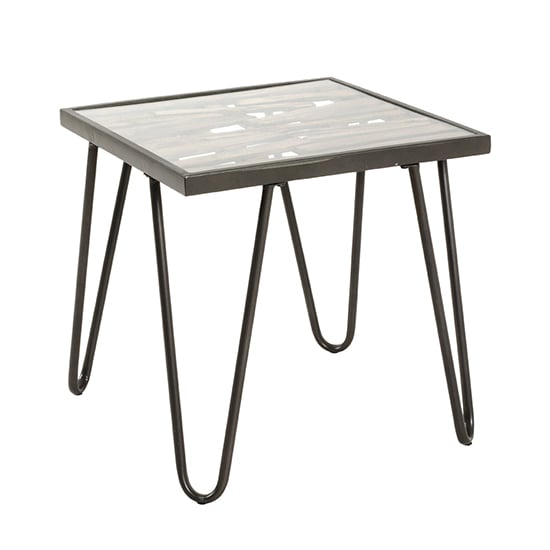 Simons Square Clear Glass Side Table With Anthracite Metal Legs_2