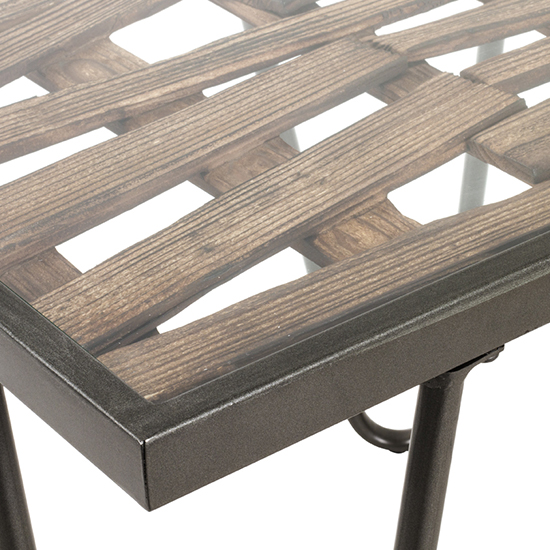 Simons Square Clear Glass Side Table With Anthracite Metal Legs