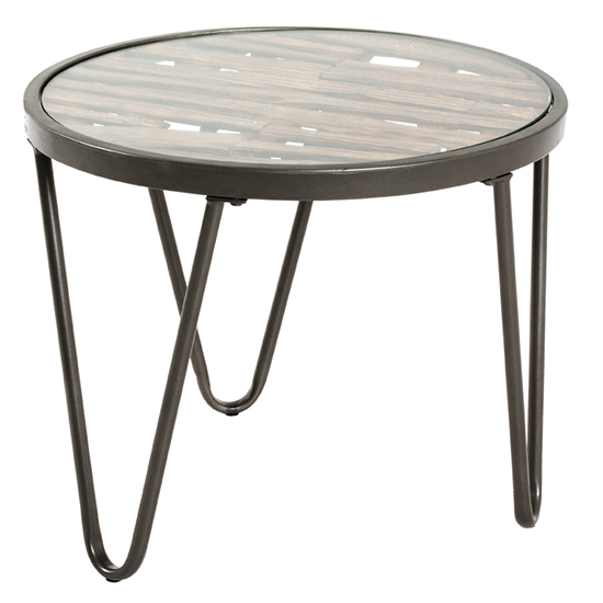Simons Round Clear Glass Side Table With Anthracite Metal Legs_2
