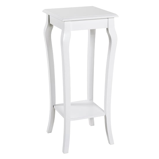 Simons Square Wooden Side Table In White_2