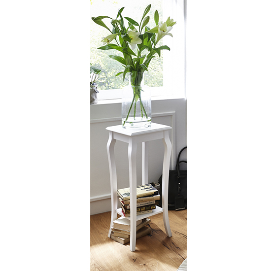 Product photograph of Simons Square Wooden Side Table In White from Furniture in Fashion