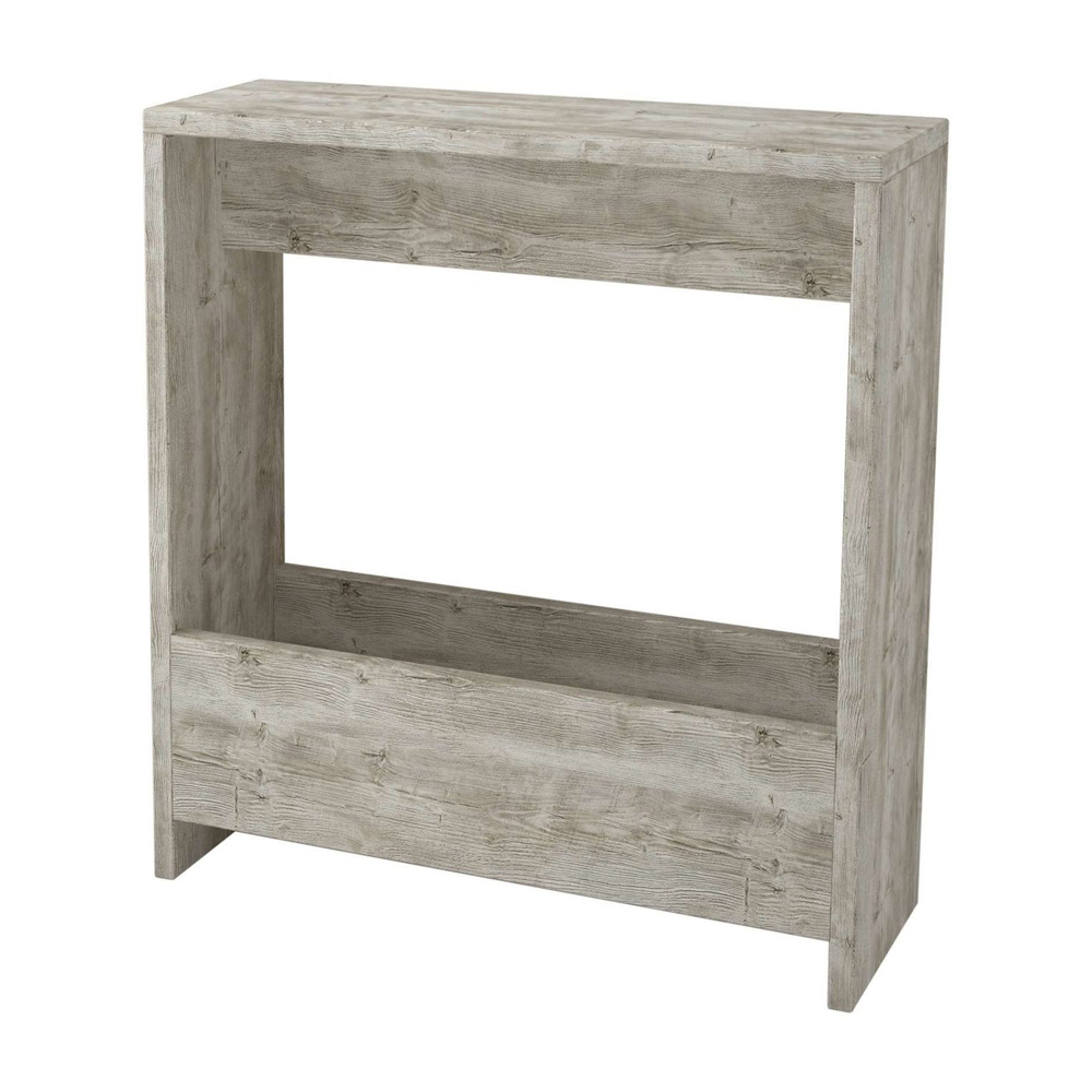 Simpi Wooden Side Table with Magazine Rack in Ancient White