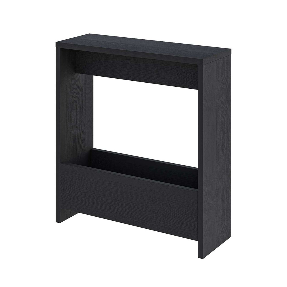 Simpi Wooden Side Table with Magazine Rack in Black