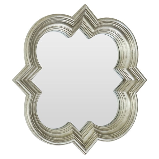 Photo of Sims arabesque design wall mirror in weathered silver frame