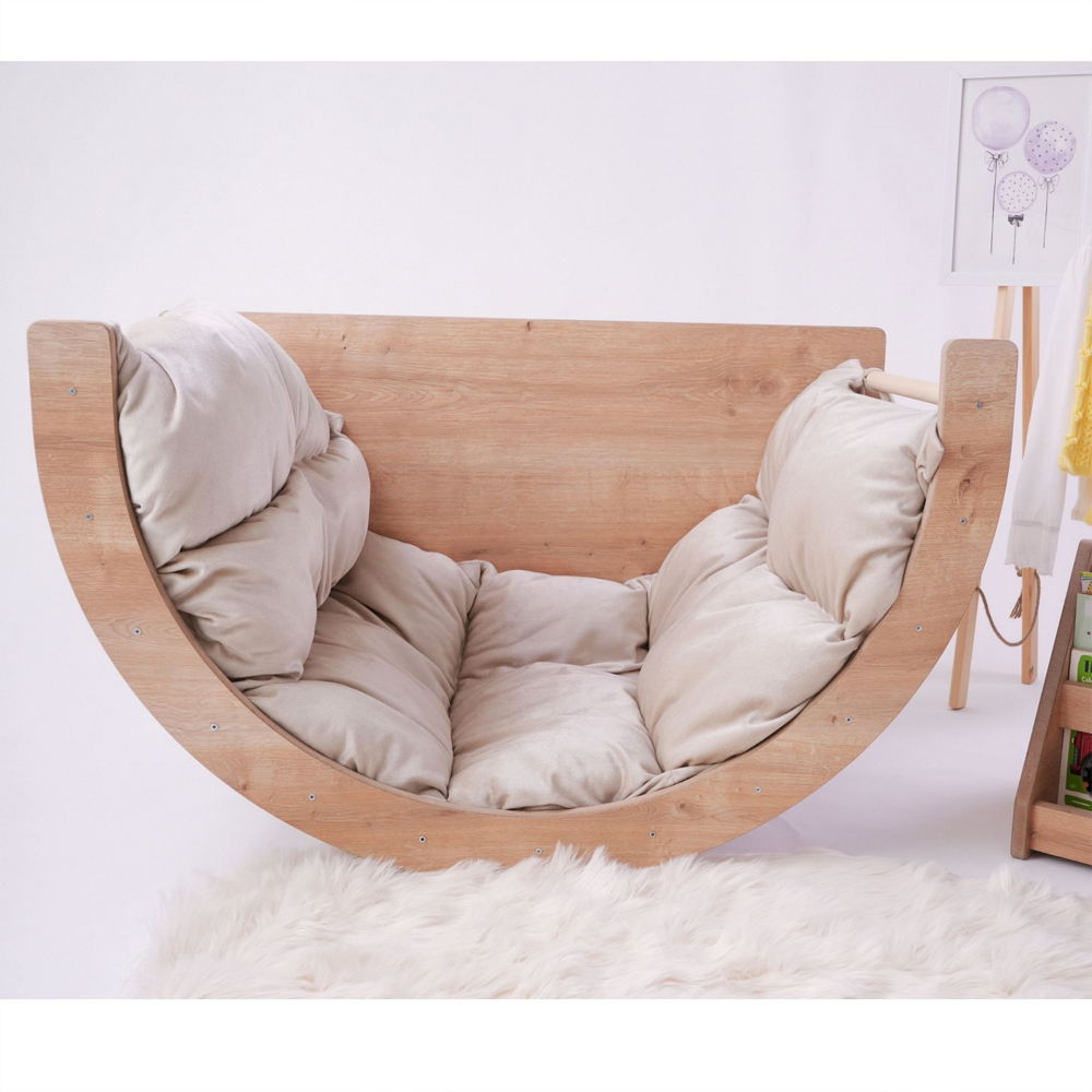 Sincap Wooden Table and Chair in Brown