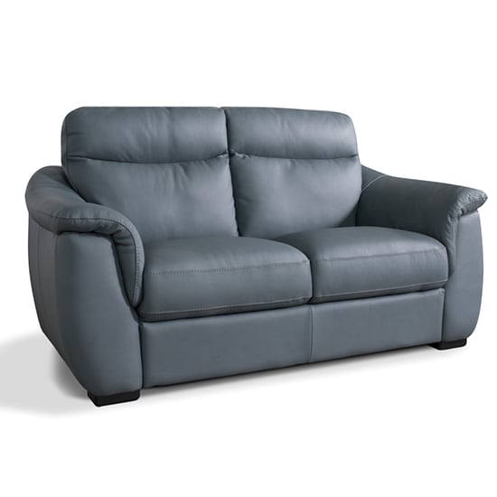 Sineu Leather Fixed 2 Seater Sofa In Cobalto