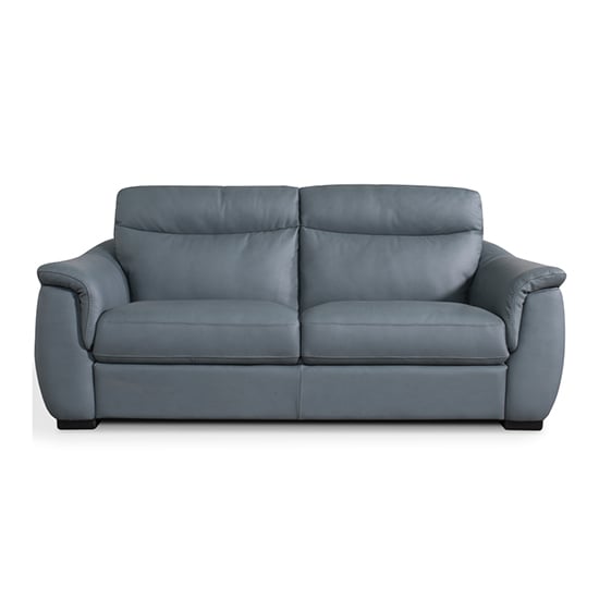 Sineu Leather Fixed 3 Seater Sofa In Cobalto