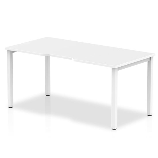 Read more about Single large laptop desk in white with white frame
