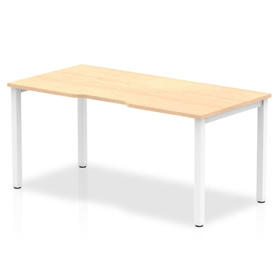 Read more about Single medium laptop desk in maple with white frame