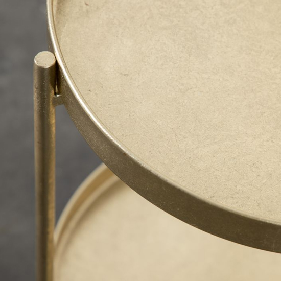 Sinner Round Metal Side Table In Gold_2