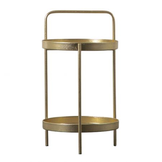 Sinner Round Metal Side Table In Gold_1