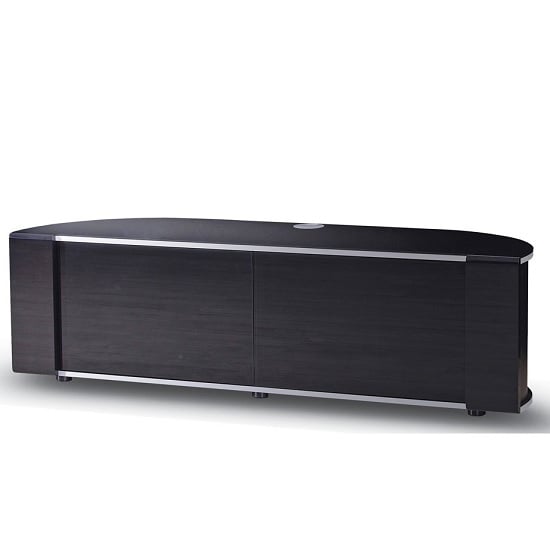 Photo of Sanja large corner high gloss tv stand with doors in black