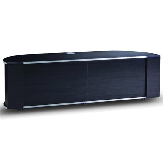 Sanja Ultra Large Corner High Gloss TV Stand With Doors In Black_2