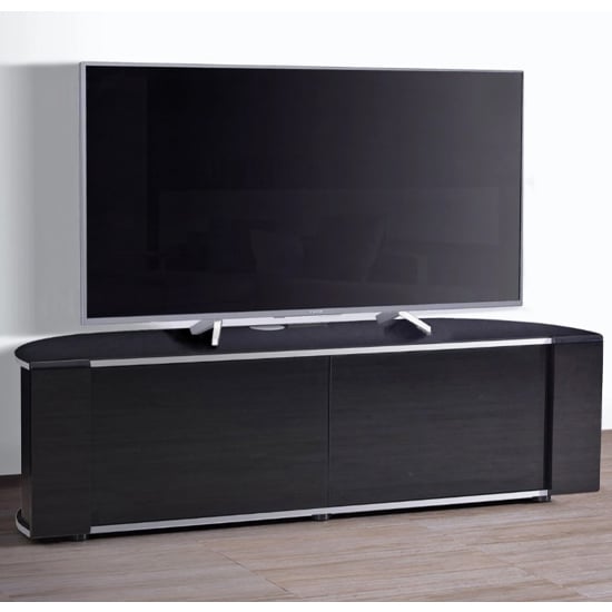 Sanja Ultra Large Corner High Gloss TV Stand With Doors In Black_1