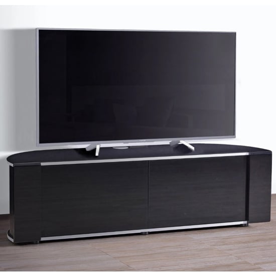 Photo of Sanja ultra large corner high gloss tv stand with doors in black