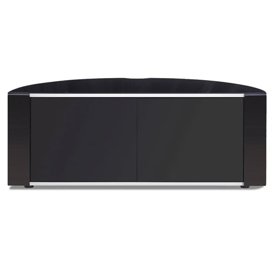 Sanja Medium Corner High Gloss TV Stand With Doors In Black_5