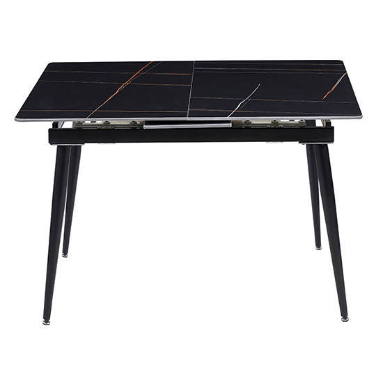 Sion Sintered Ceramic Stone Extending Dining Table In Black Effect