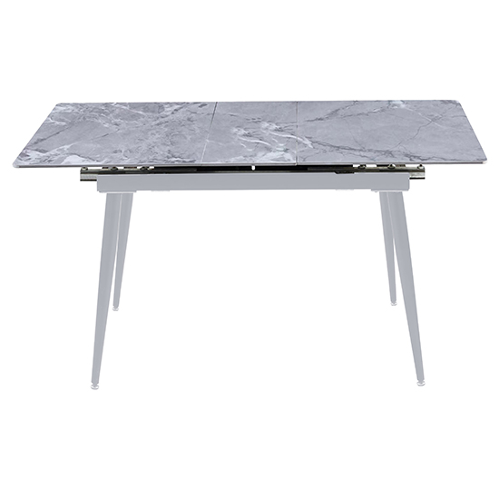 Sion Sintered Ceramic Stone Extending Dining Table In Grey Effect