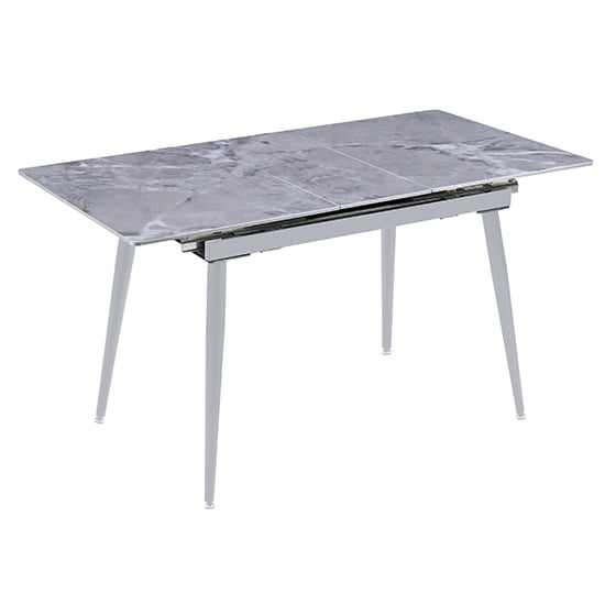 Sion Extending Sintered Ceramic Stone Dining Table In Grey