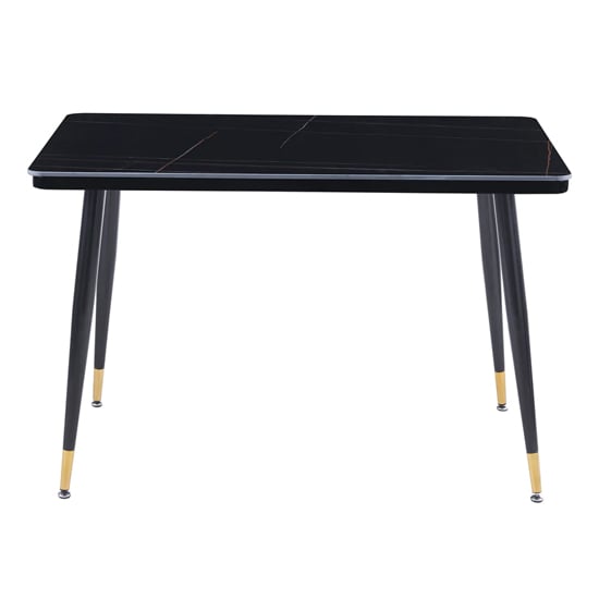 Sion Sintered Ceramic Stone Dining Table In Black Effect
