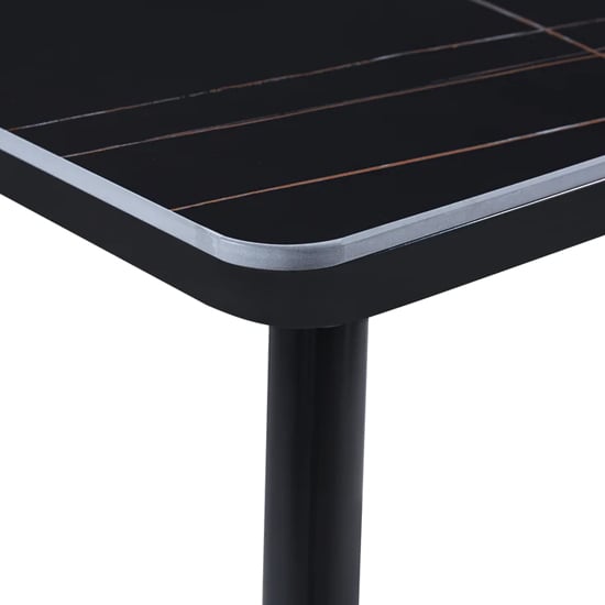 Sion Sintered Ceramic Stone Dining Table In Black Effect