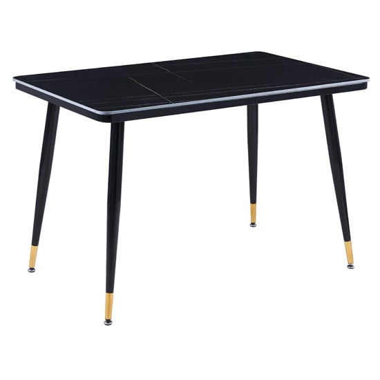 Read more about Sion sintered ceramic stone dining table in black effect