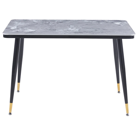 Sion Sintered Ceramic Stone Dining Table In Grey Effect