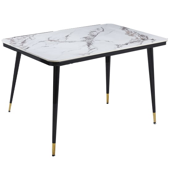 Sion Sintered Ceramic Stone Dining Table In White