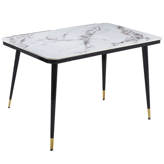 Read more about Sion sintered ceramic stone dining table in white effect