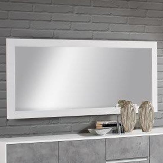 Product photograph of Sion Wall Mirror Rectangular Large In Matt White Wooden Frame from Furniture in Fashion