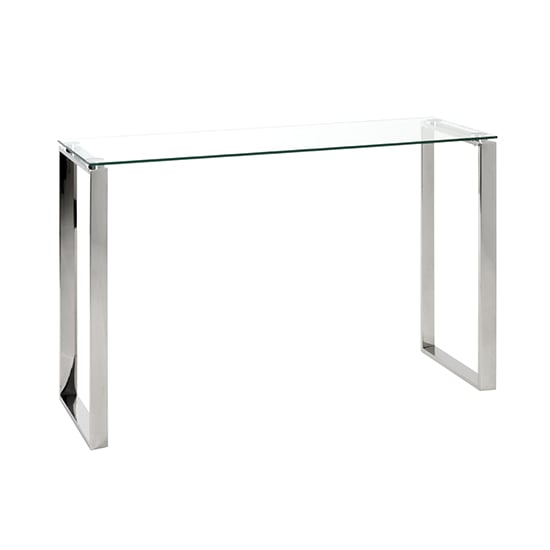 Sioux Clear Glass Console Table With Stainless Steel Legs_2