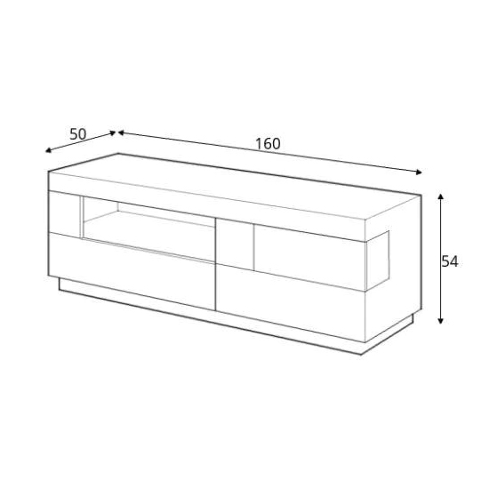 Sioux High Gloss TV Stand 1 Door 2 Drawers In White And Oak
