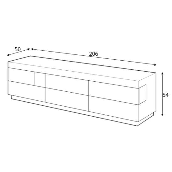 Sioux High Gloss TV Stand With 6 Drawers In White And Oak